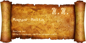 Magyar Metta névjegykártya