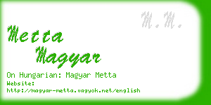 metta magyar business card